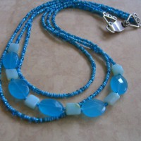 Blue Quartz And Blue Opal Multistrand Necklace Project