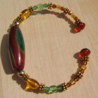 Green Stone Memory Wire Bracelet Project