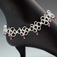 Pink Daisies Jump Ring Anklet Project