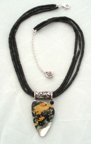 Black Jade With Ocean Jasper And Black Onyx Necklace Project