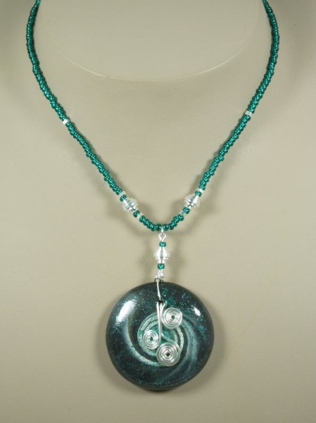 Teal & Silver Swirls Necklace Project