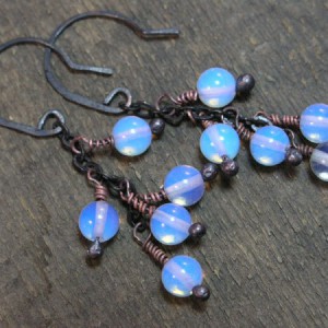 Moonstone And Oxidized Copper Earrings Project