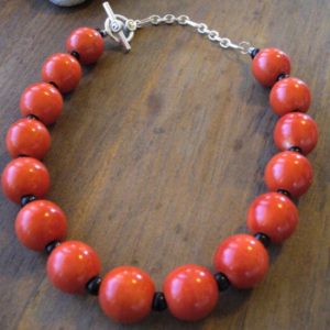 Orange Clay Bead Choker Jewelry Idea