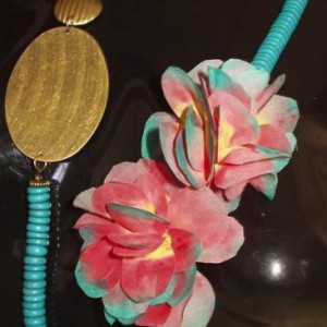 Fabric Flower Necklace Jewelry Idea
