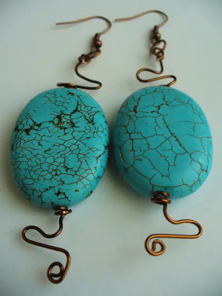 Copper Twist And Torqoise Earrings Project