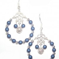 Czech Druk Satin Blue Glass Bead Earrings Project