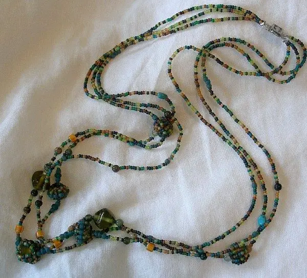 Beaded Bead Three Strand Necklace Project