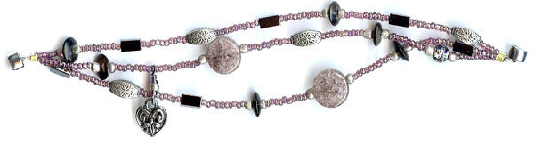Three-strand Purple Bracelet with Charms Project