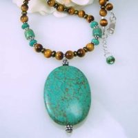 Turquoise And Tiger Eye Gemstone Necklace Project