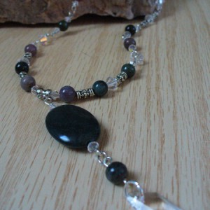 Jade Gemstone And Crystal Drop Necklace Jewelry Idea