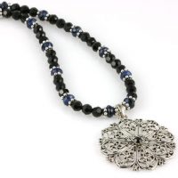 Blue Lapis Filigree Snowflake Pendant Necklace Project