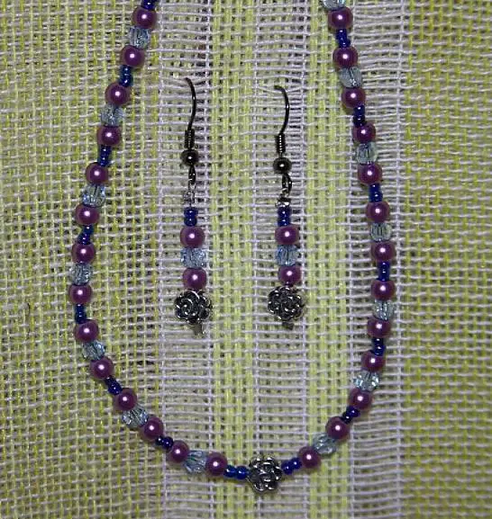 Purple and Blue Beaded Necklace Project