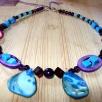 Shell And Amethyst Necklace In Blue and Purple Project