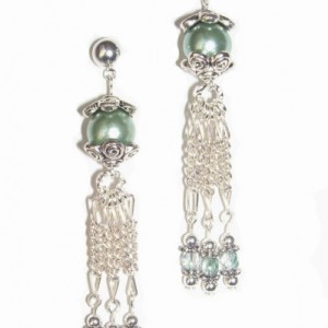 Green Glass Pearl Dangle Earrings Jewelry Idea