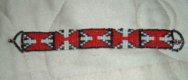Red & Black Loomed Bracelet Project