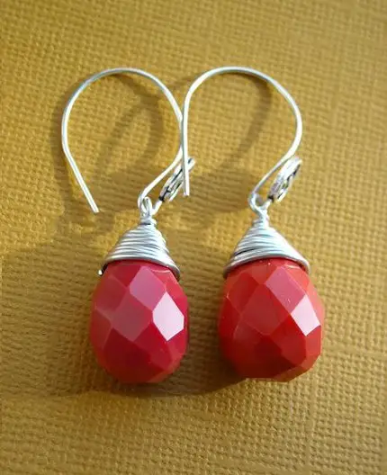 I Love You Red Coral Drop Earrings Project