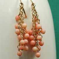 Pink Coral Cluster Gold Filled Earrings Project