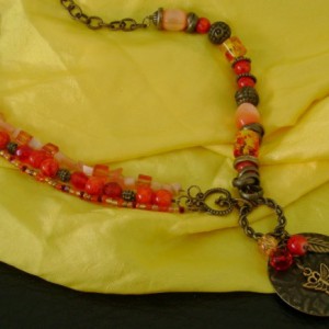 Burnt Orange Bronze Necklace Jewelry Idea
