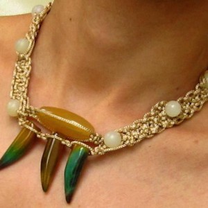 Macrame And Gemstone Necklace Jewelry Idea