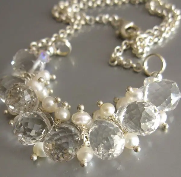 Faceted  Crystal And Pearls Necklace Project
