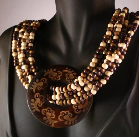 Boho Chic Wooden Multi Strand Layer Necklace Project