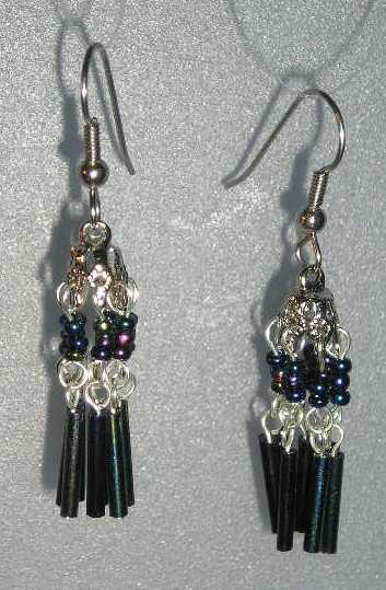 Chandelier Earrings in Black and Silver Project