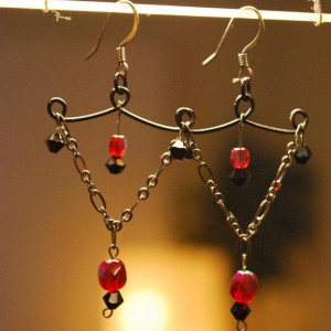 Black and Red Chandelier Earrings Jewelry Idea