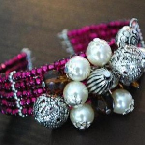 Festive Pink Cuff Jewelry Idea