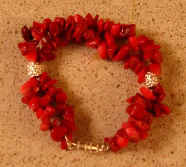 Red Coral Heishi Beads and red Delicas Anklet