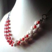 Salmon Coral White Shell Necklace Project