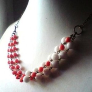 Salmon Coral White Shell Necklace Jewelry Idea