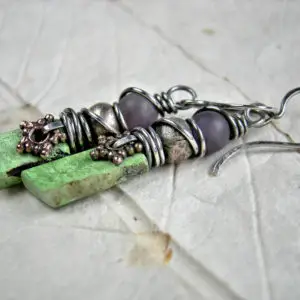 Natural Gaspeite Earrings with Hand Cut Stone Project