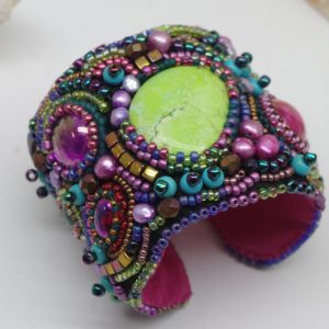 Kaleidoscope Beaded Cuff Jewelry Idea